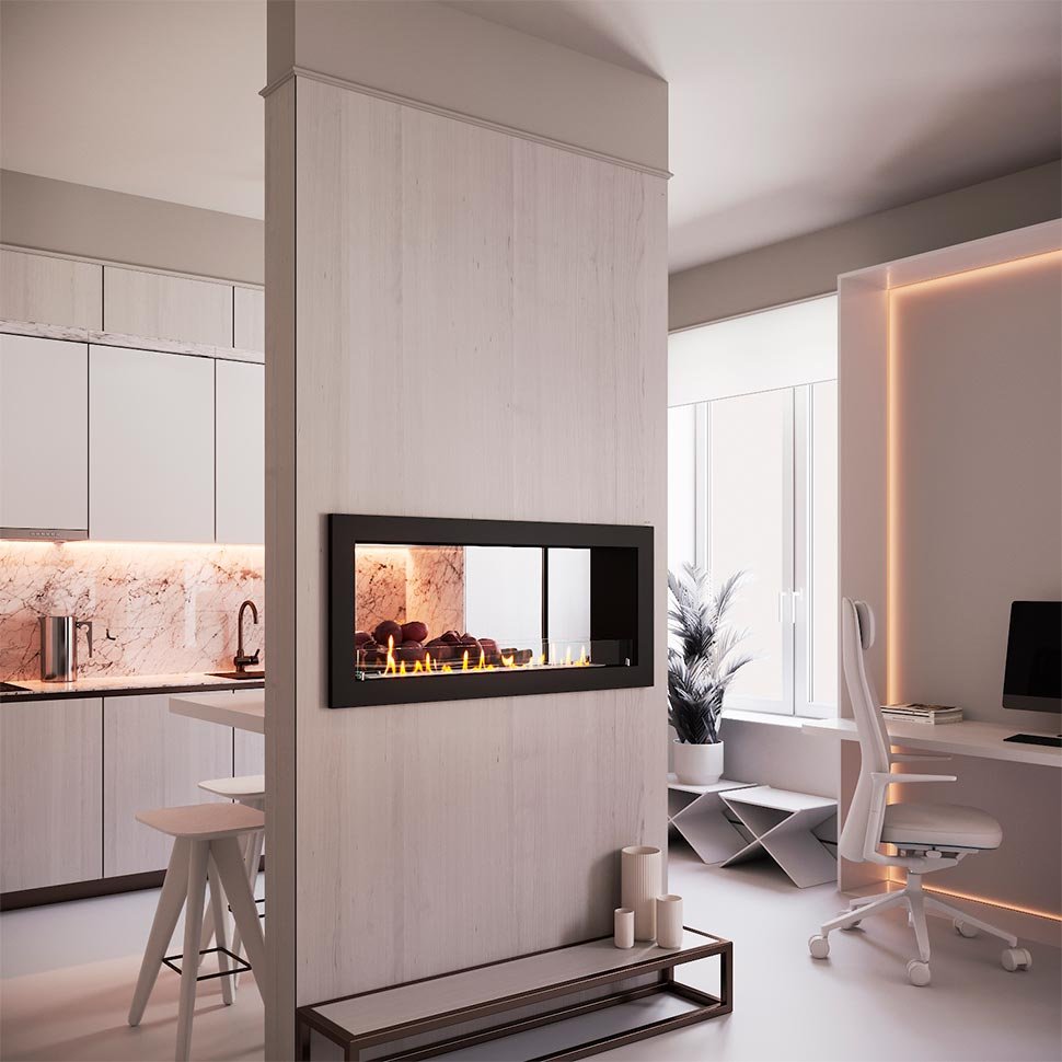 Биокамин сквозной SteelHeat ONE 1200 