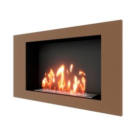 Биокамин встраиваемый SteelHeat LONG 900 с рамкой цвет бронза