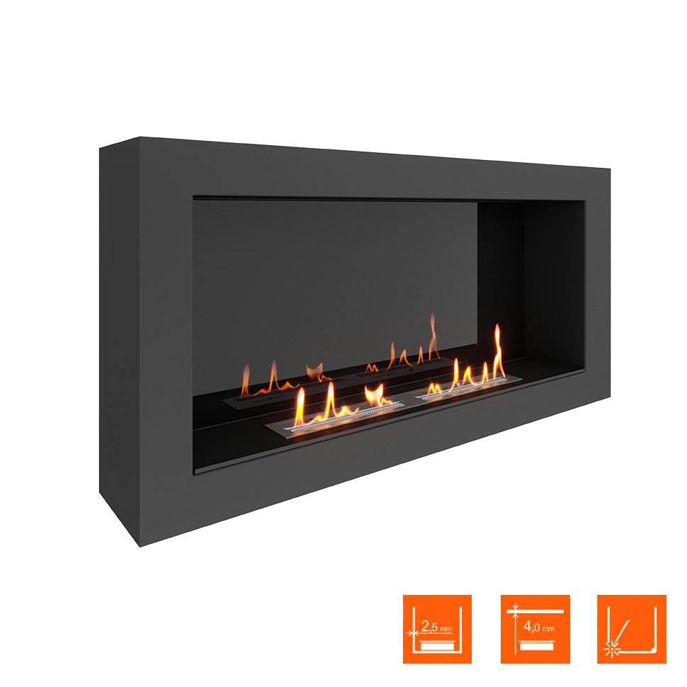 Биокамин SteelHeat WALL ONE 1100 LITE черный 