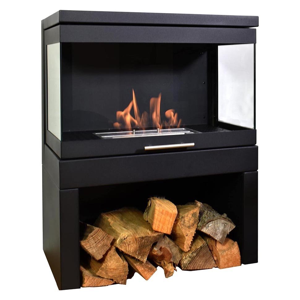 Напольный биокамин SteelHeat FAMILY черный 