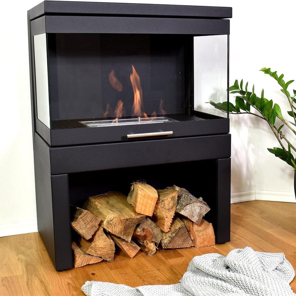 Напольный биокамин SteelHeat FAMILY черный 