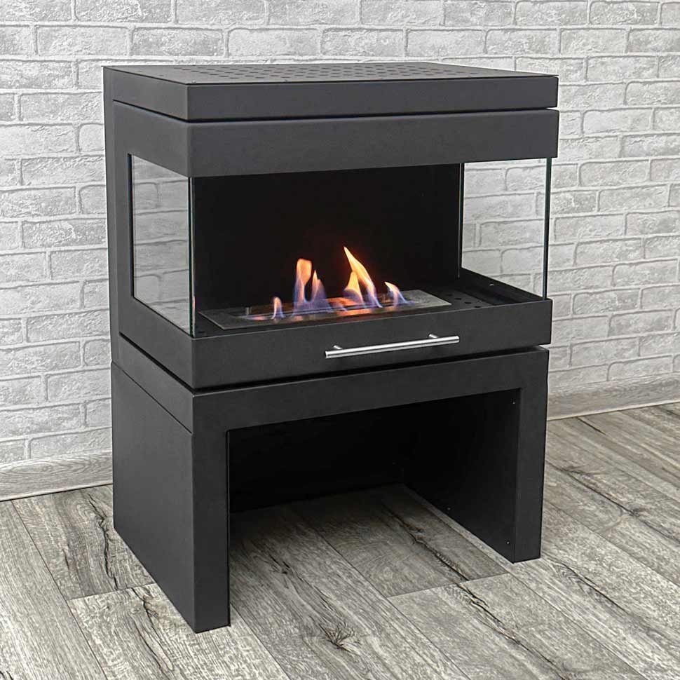 Напольный биокамин SteelHeat FAMILY черный 