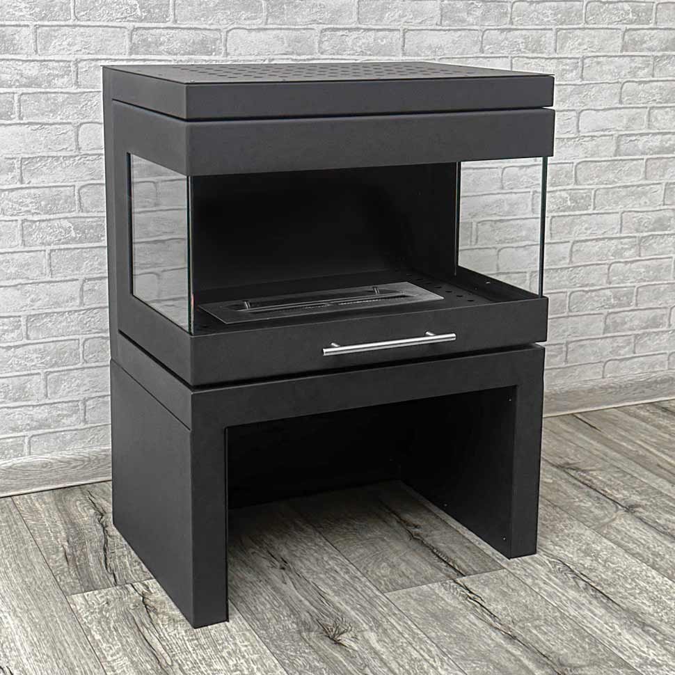 Напольный биокамин SteelHeat FAMILY черный 