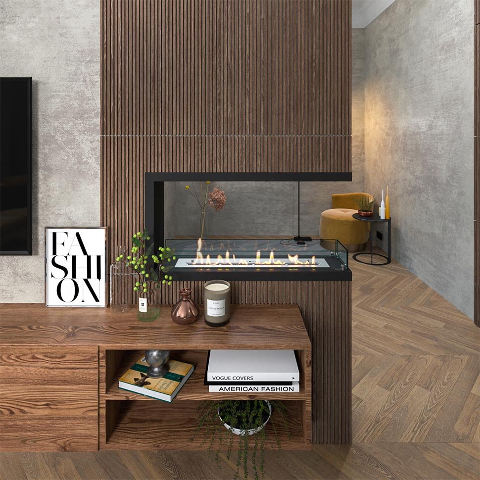 Биокамин торцевой SteelHeat Leader 900 