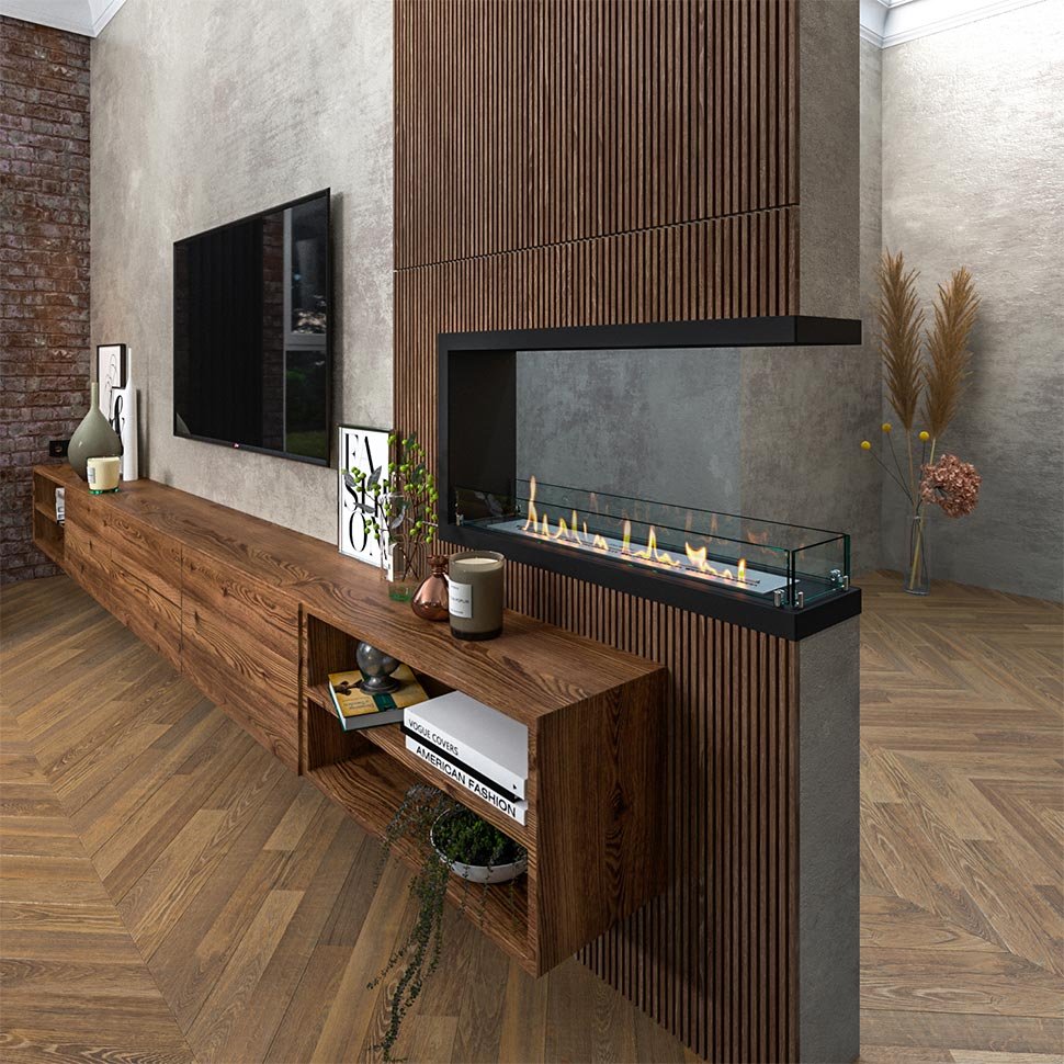 Биокамин торцевой SteelHeat Leader 900 