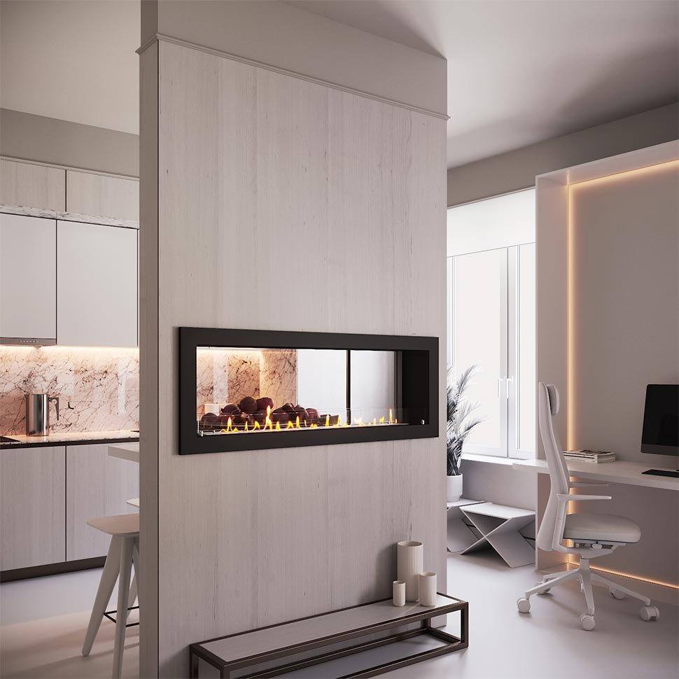 Биокамин сквозной SteelHeat ONE 1500 