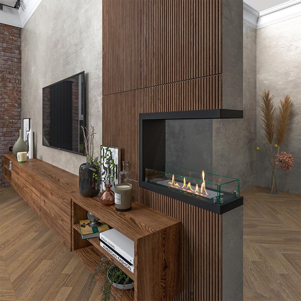 Биокамин торцевой SteelHeat Leader 600 