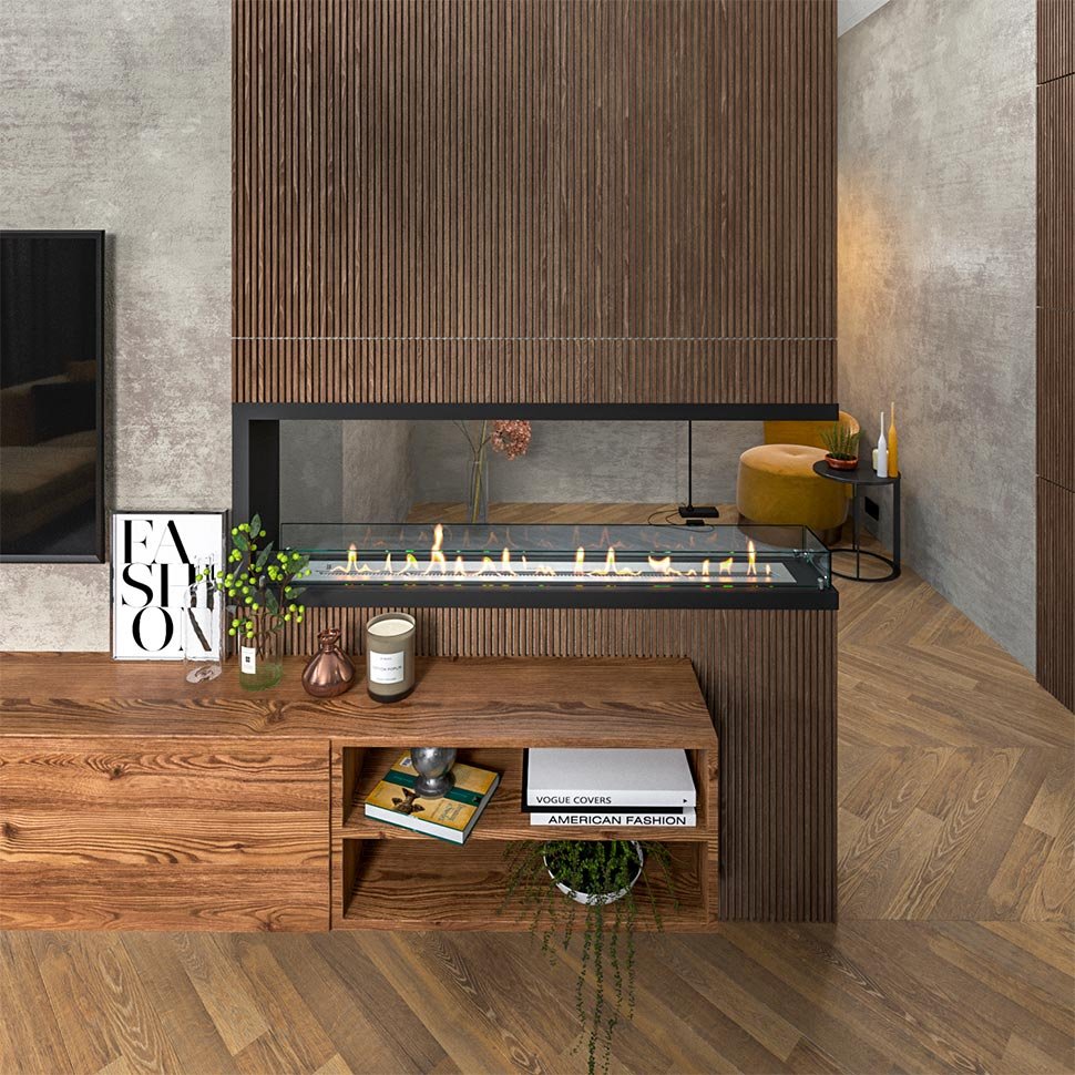 Биокамин торцевой SteelHeat Leader 1400 