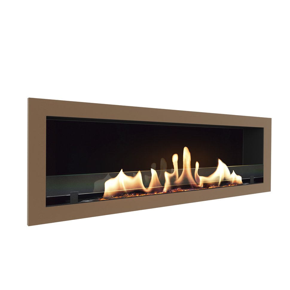 Биокамин встраиваемый SteelHeat ONE 1700 с рамкой цвет бронза 