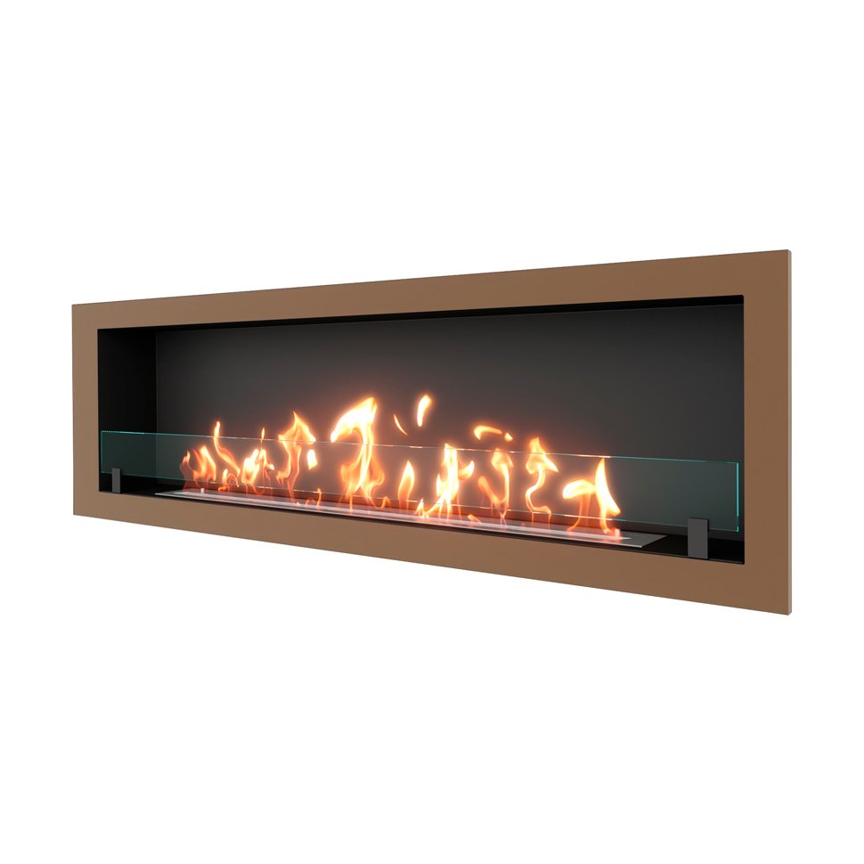 Биокамин встраиваемый SteelHeat ONE 1700 с рамкой цвет бронза 