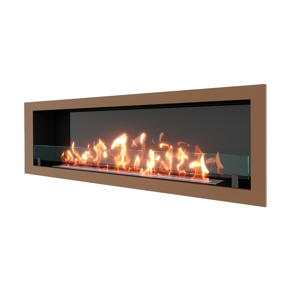 Биокамин встраиваемый SteelHeat ONE 1700 с рамкой цвет бронза 