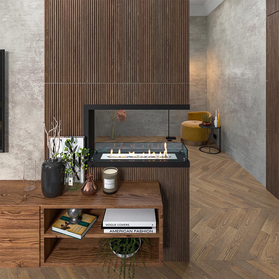 Биокамин торцевой SteelHeat Leader 800 