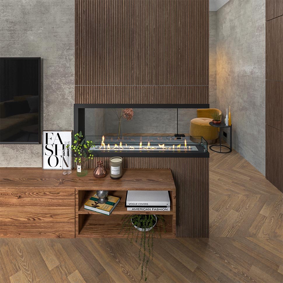 Биокамин торцевой SteelHeat Leader 1200 