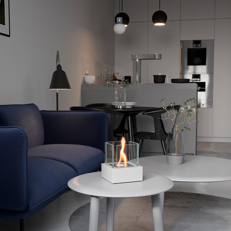 Настольный биокамин SteelHeat GLORIA белый 