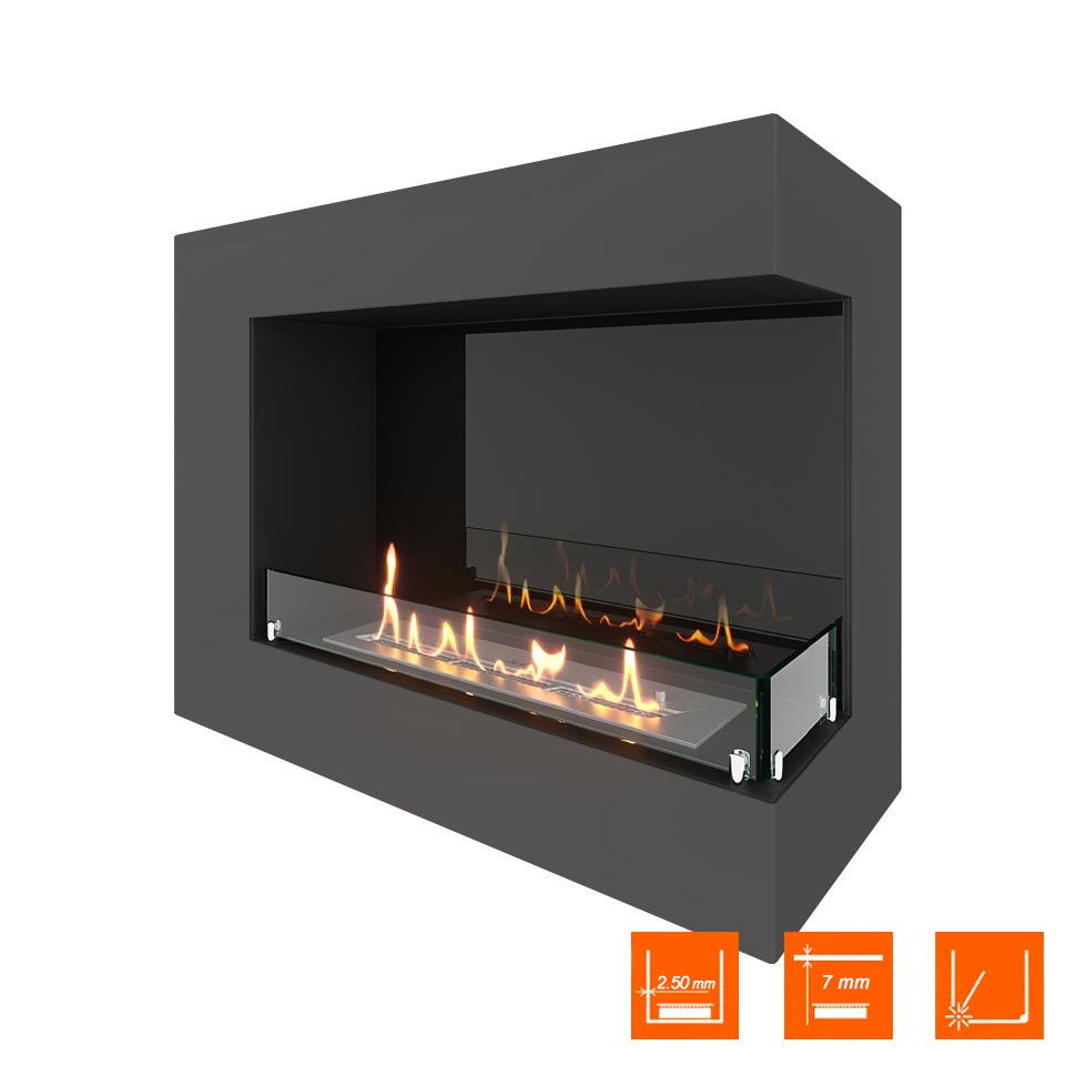 Биокамин угловой SteelHeat GRAND 800 правый 