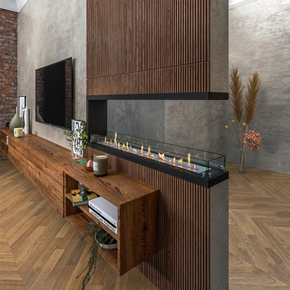 Биокамин торцевой SteelHeat Leader 1300