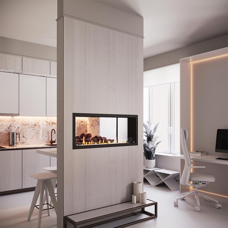 Биокамин сквозной SteelHeat Leader 1000 