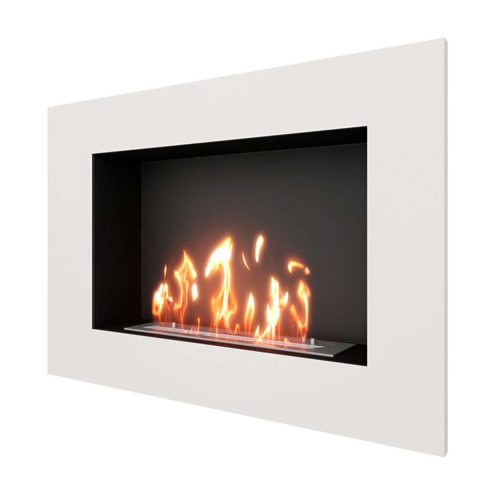 Биокамин встраиваемый SteelHeat GRAND 900 с рамкой цвет белый 