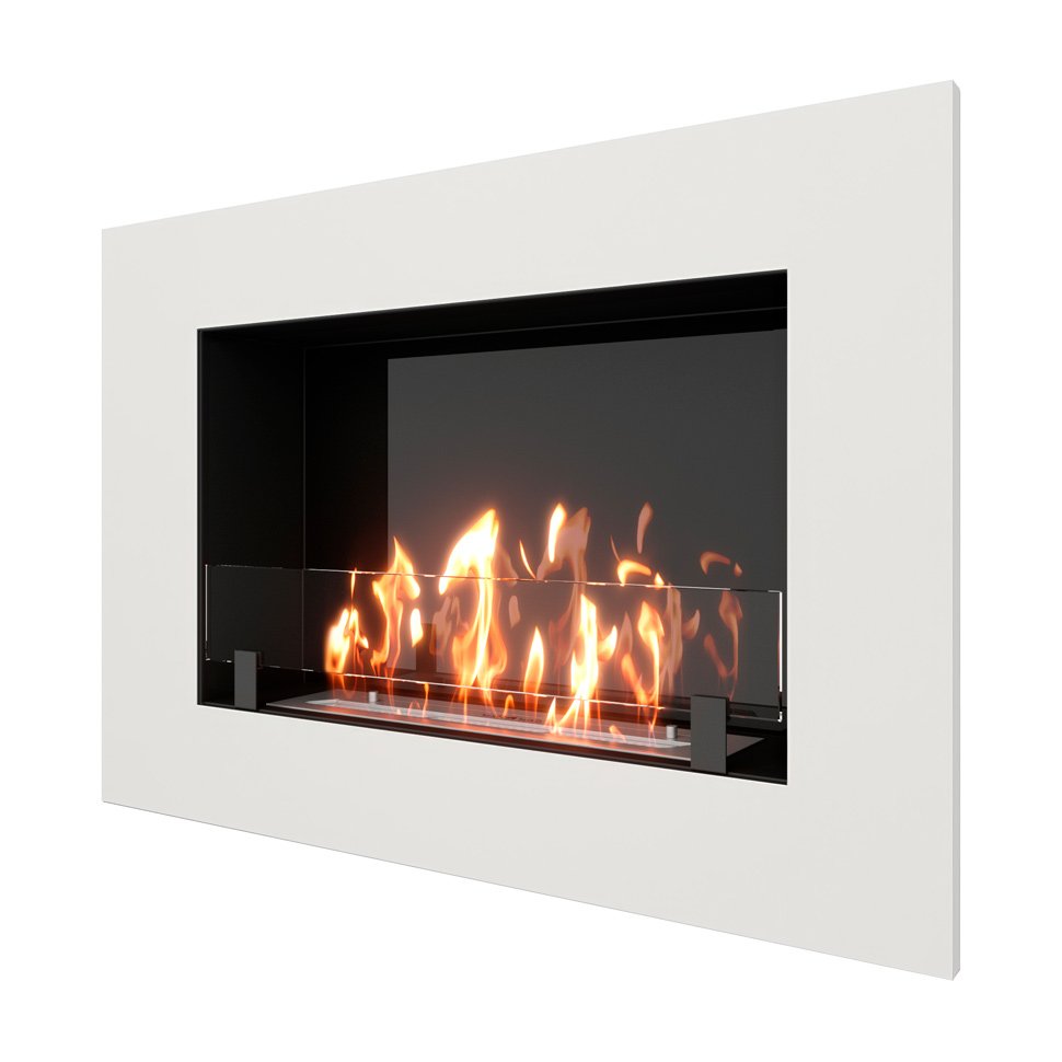 Биокамин встраиваемый SteelHeat GRAND 900 с рамкой цвет белый 