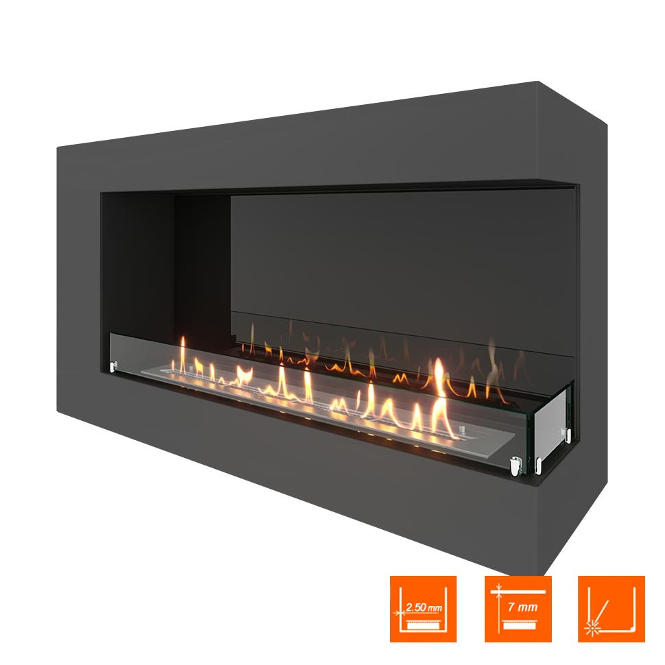 Биокамин угловой SteelHeat GRAND 1100 правый 