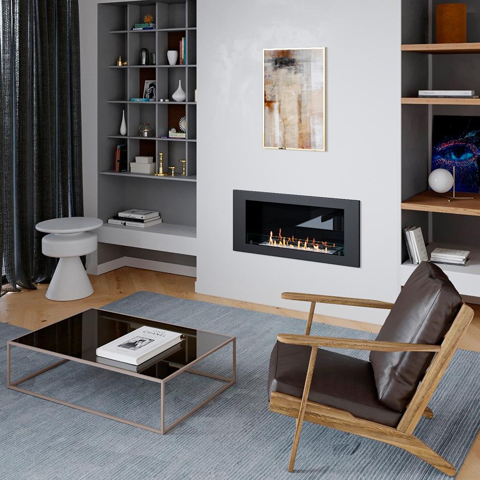 Биокамин встраиваемый SteelHeat LONG 1200 