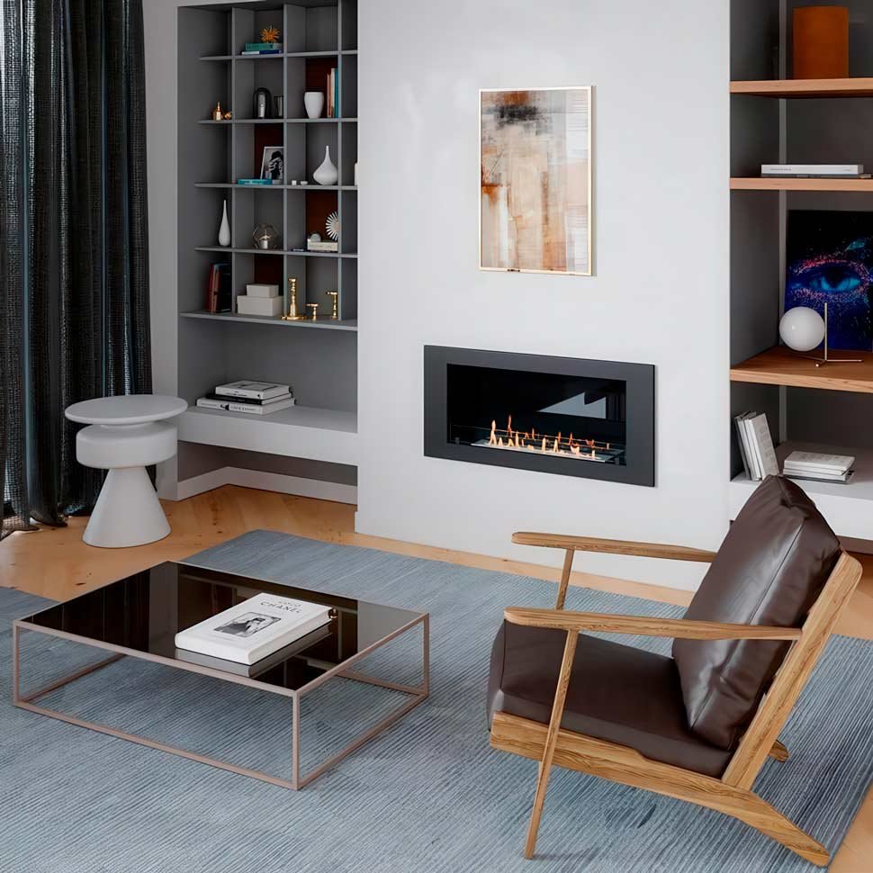 Биокамин встраиваемый SteelHeat LONG 1200 