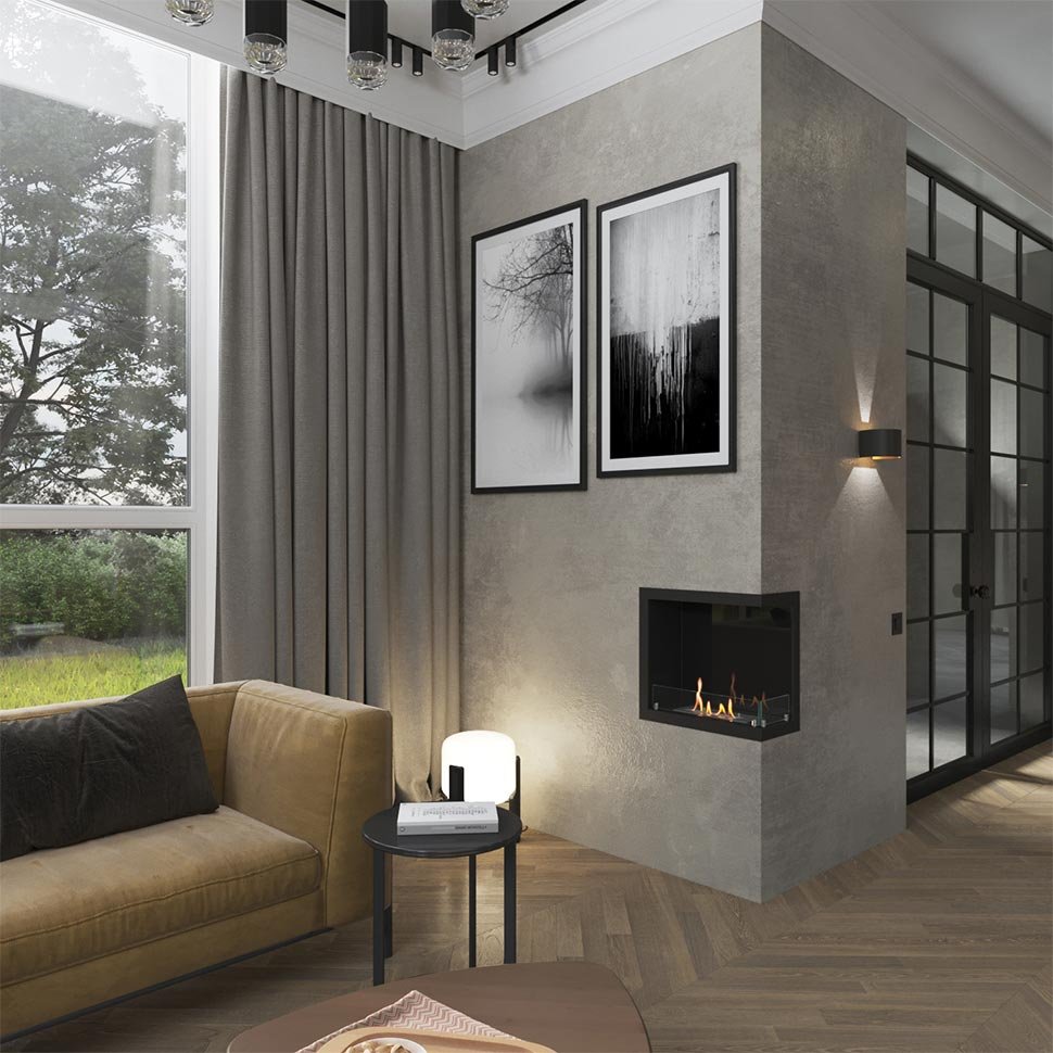 Биокамин угловой SteelHeat Leader 500 правый 