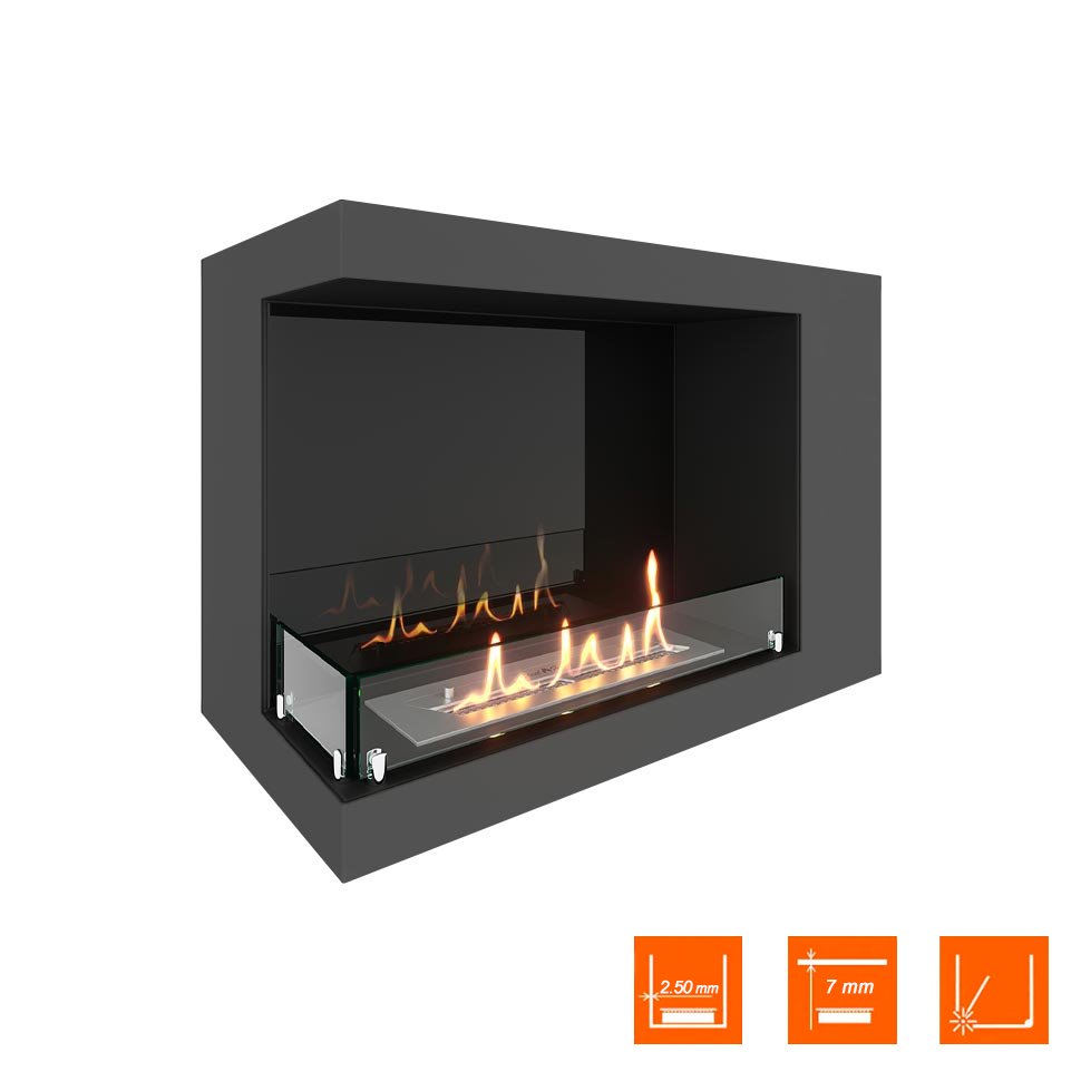 Биокамин угловой SteelHeat LONG 700 левый 