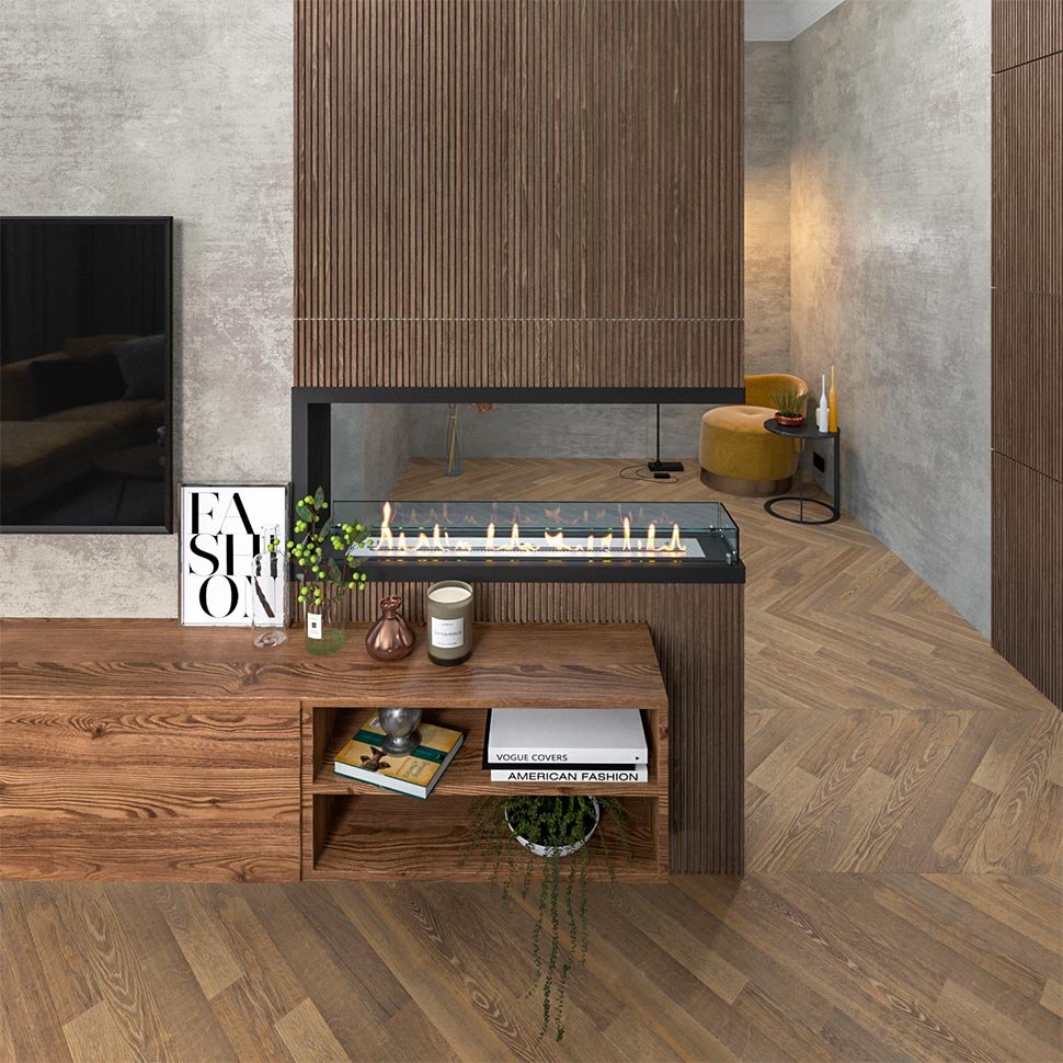 Биокамин торцевой SteelHeat Leader 1100 