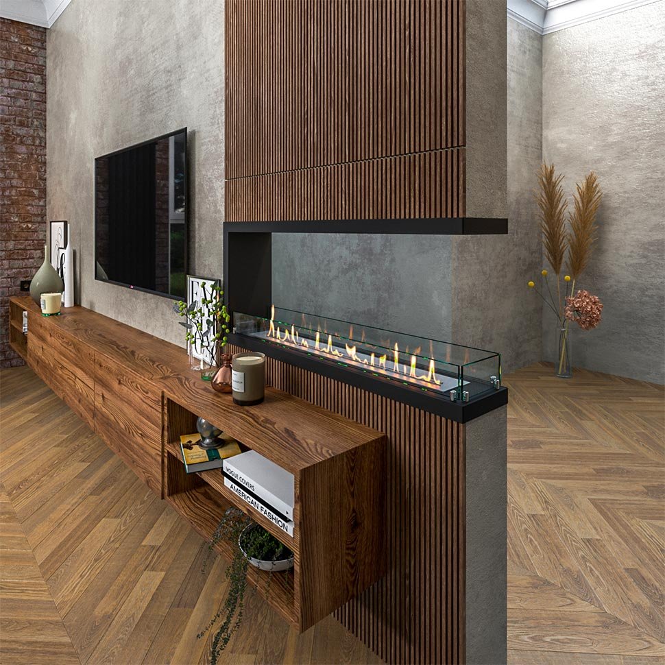 Биокамин торцевой SteelHeat Leader 1100 