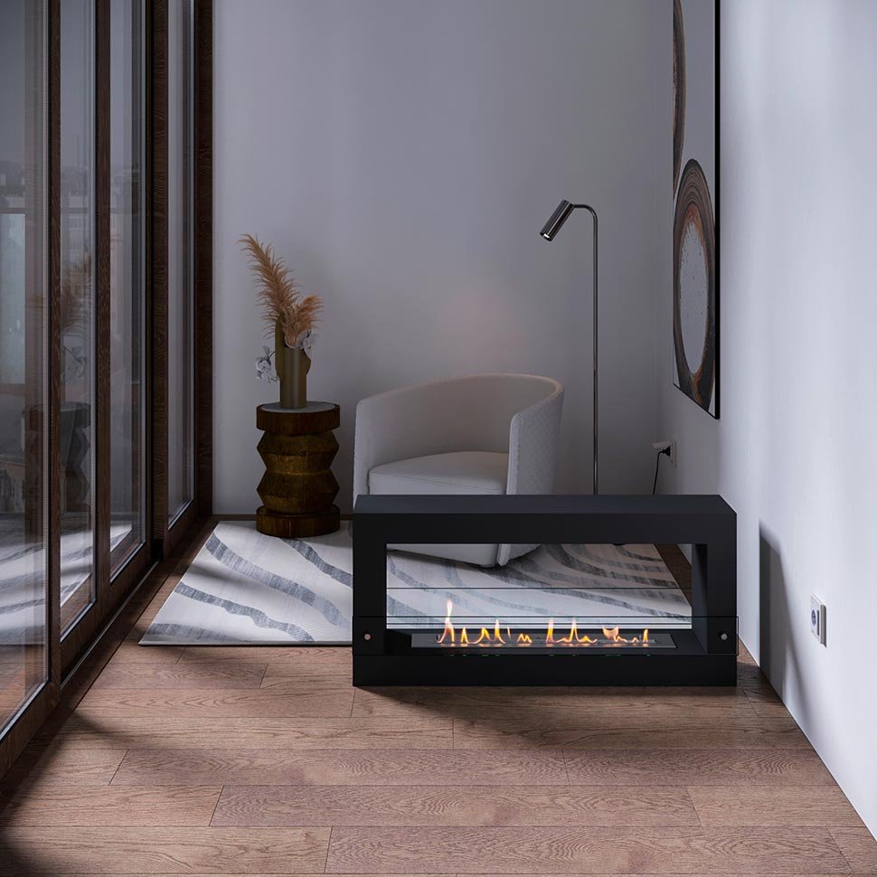 Биокамин SteelHeat FRAME ONE 1000 черный 