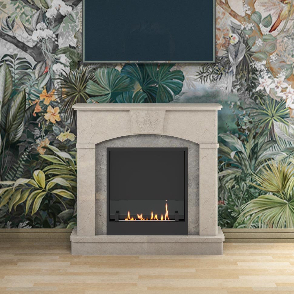 Биокамин в мраморном портале SteelHeat Praga 