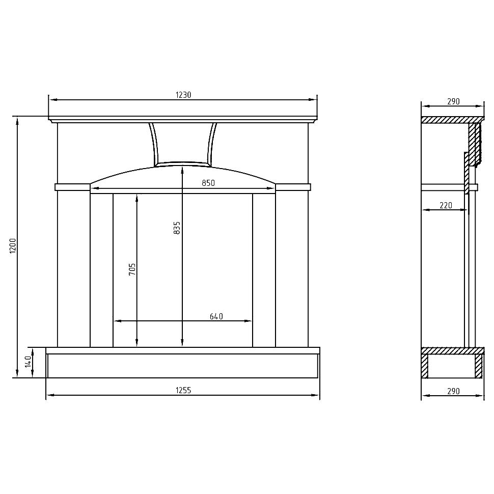 Биокамин в мраморном портале SteelHeat Praga 