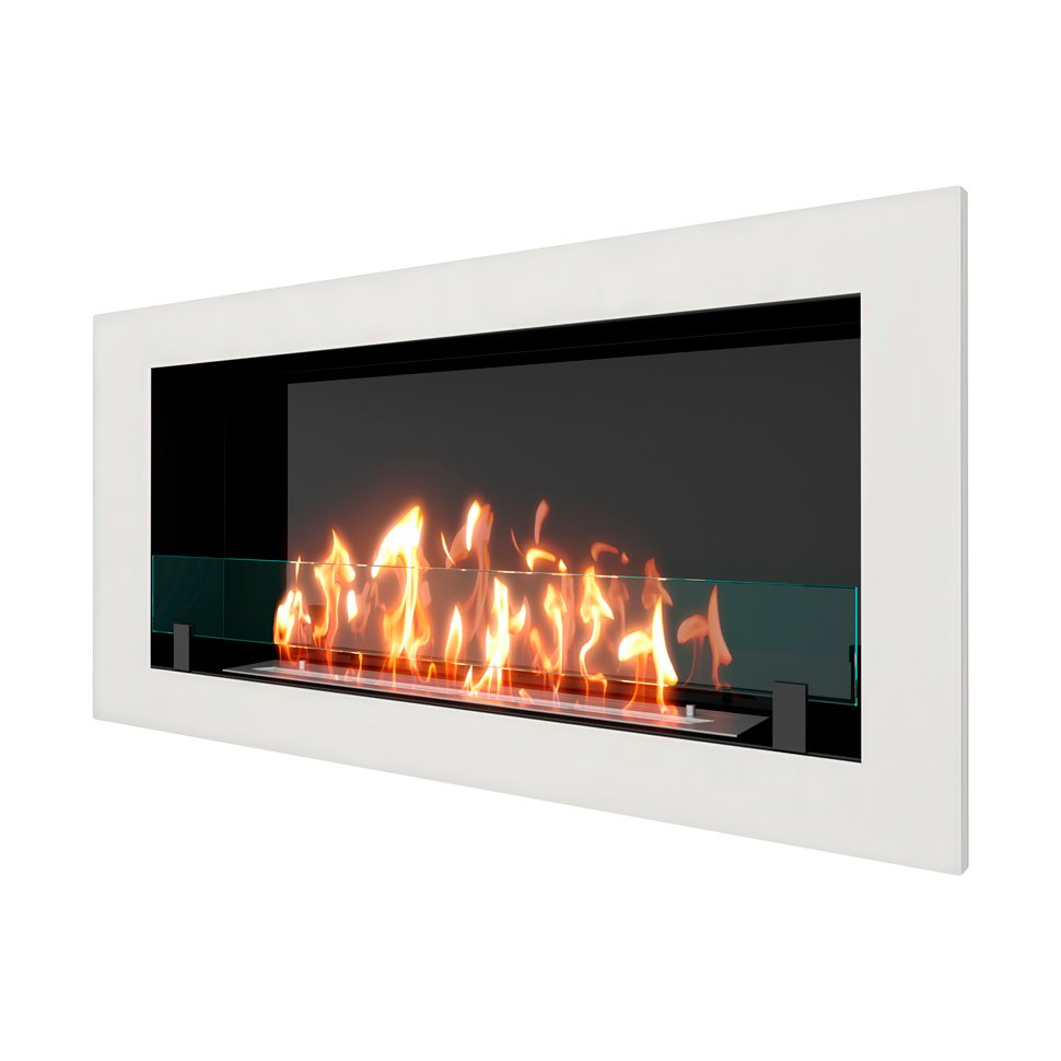 Биокамин встраиваемый SteelHeat ONE 1100 с рамкой цвет белый 