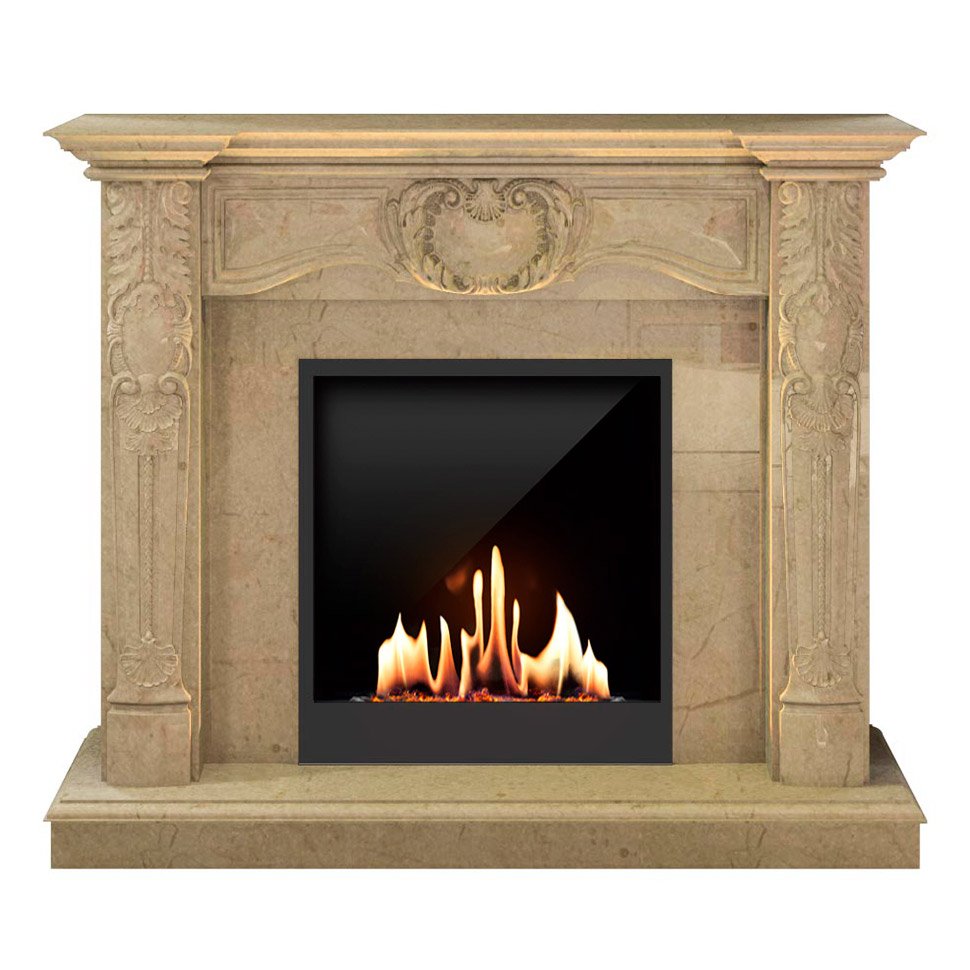 Биокамин в мраморном портале SteelHeat Mushketer 