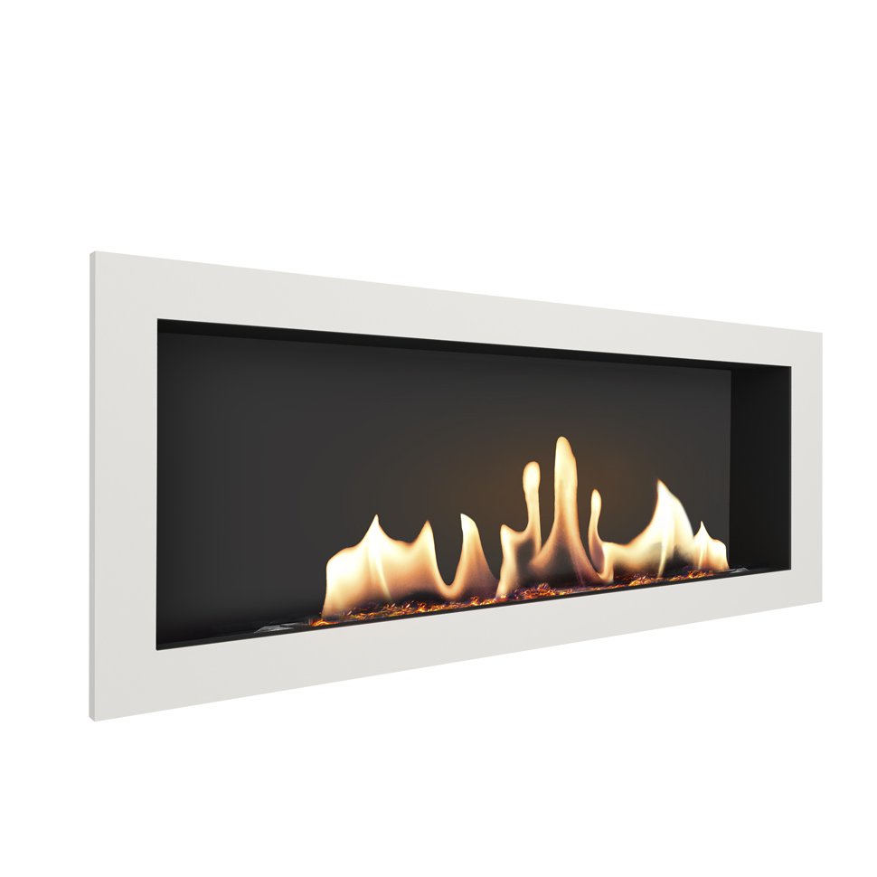 Биокамин встраиваемый SteelHeat ONE 1400 с рамкой цвет белый 