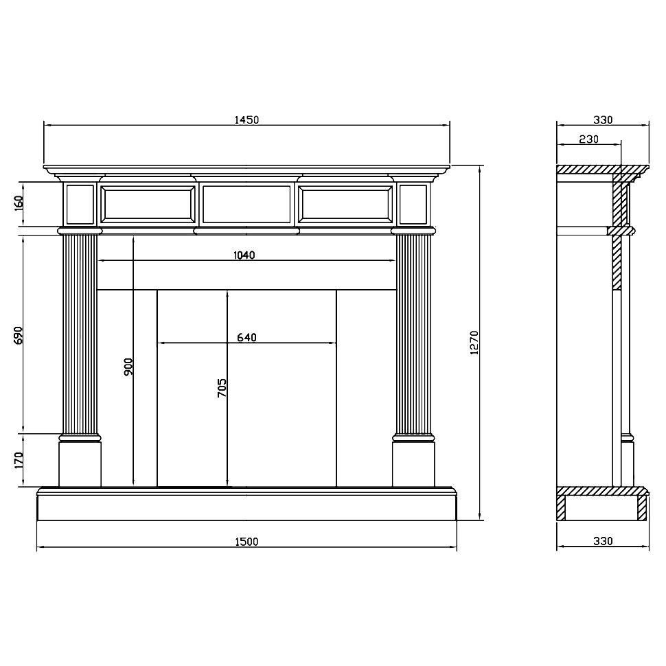 Биокамин в мраморном портале SteelHeat Lada 
