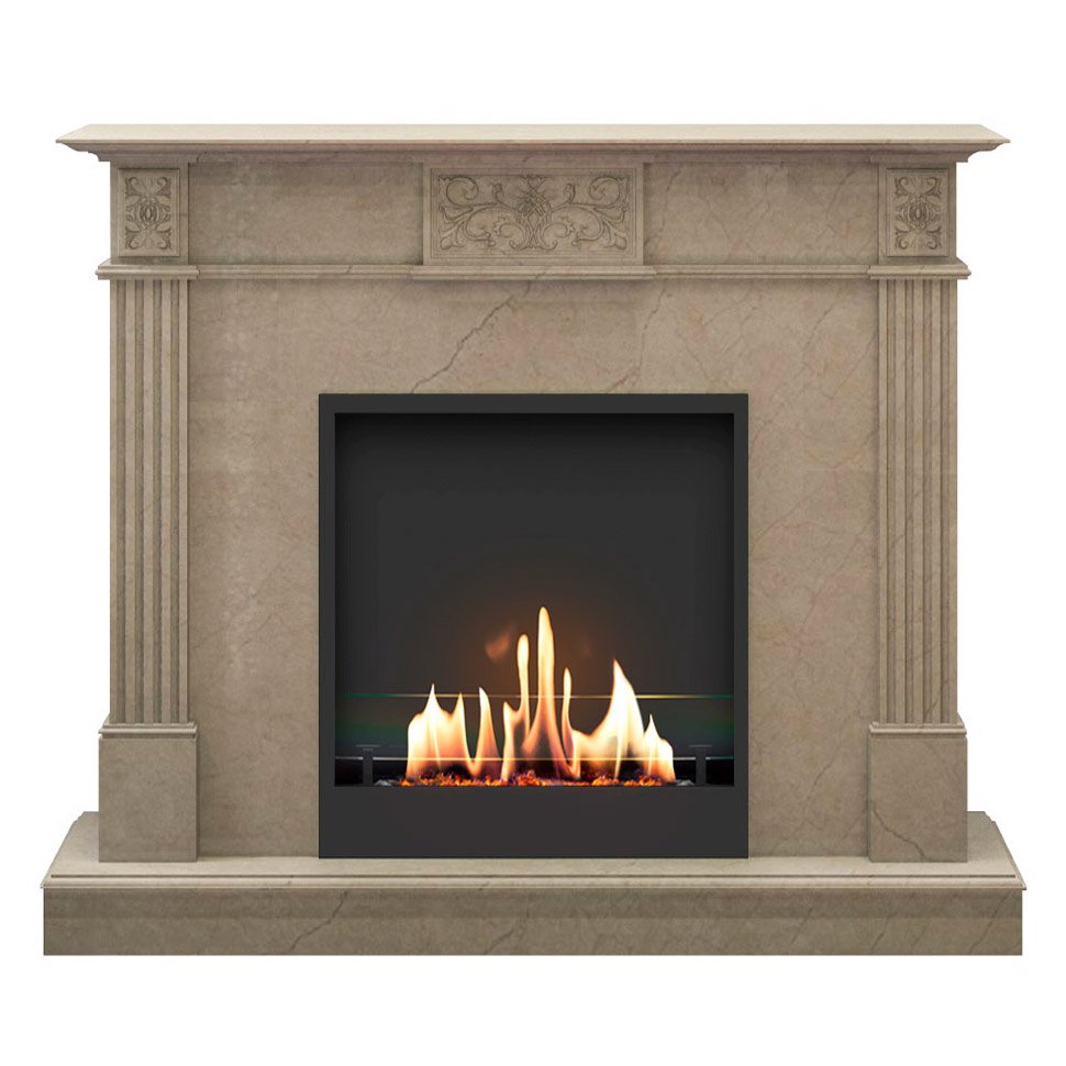 Биокамин в мраморном портале SteelHeat Lada 