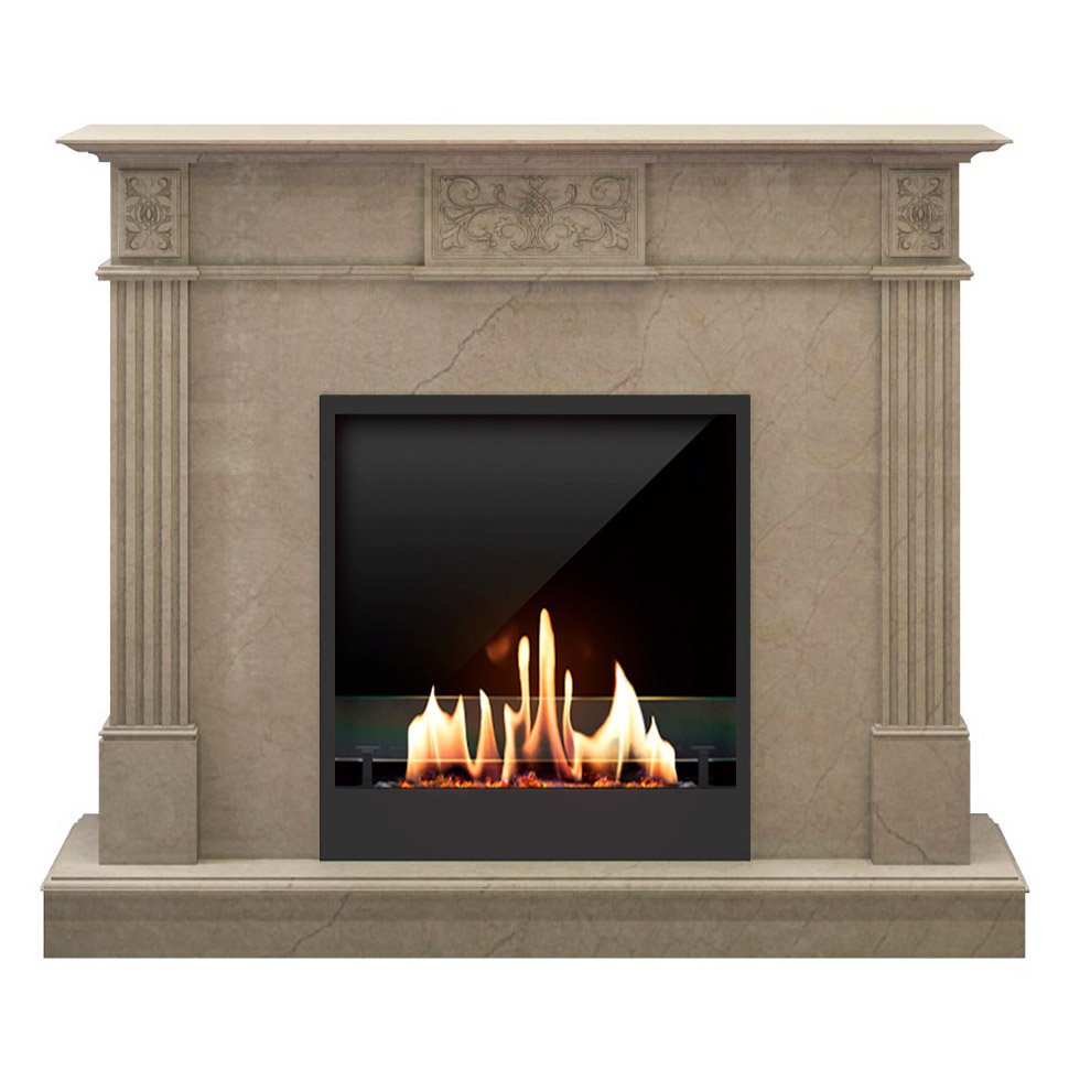 Биокамин в мраморном портале SteelHeat Lada 