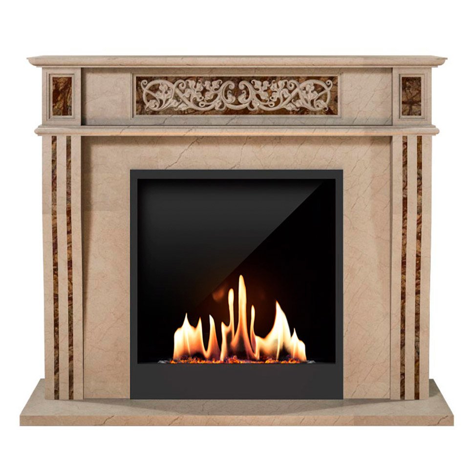 Биокамин в мраморном портале SteelHeat Capella 