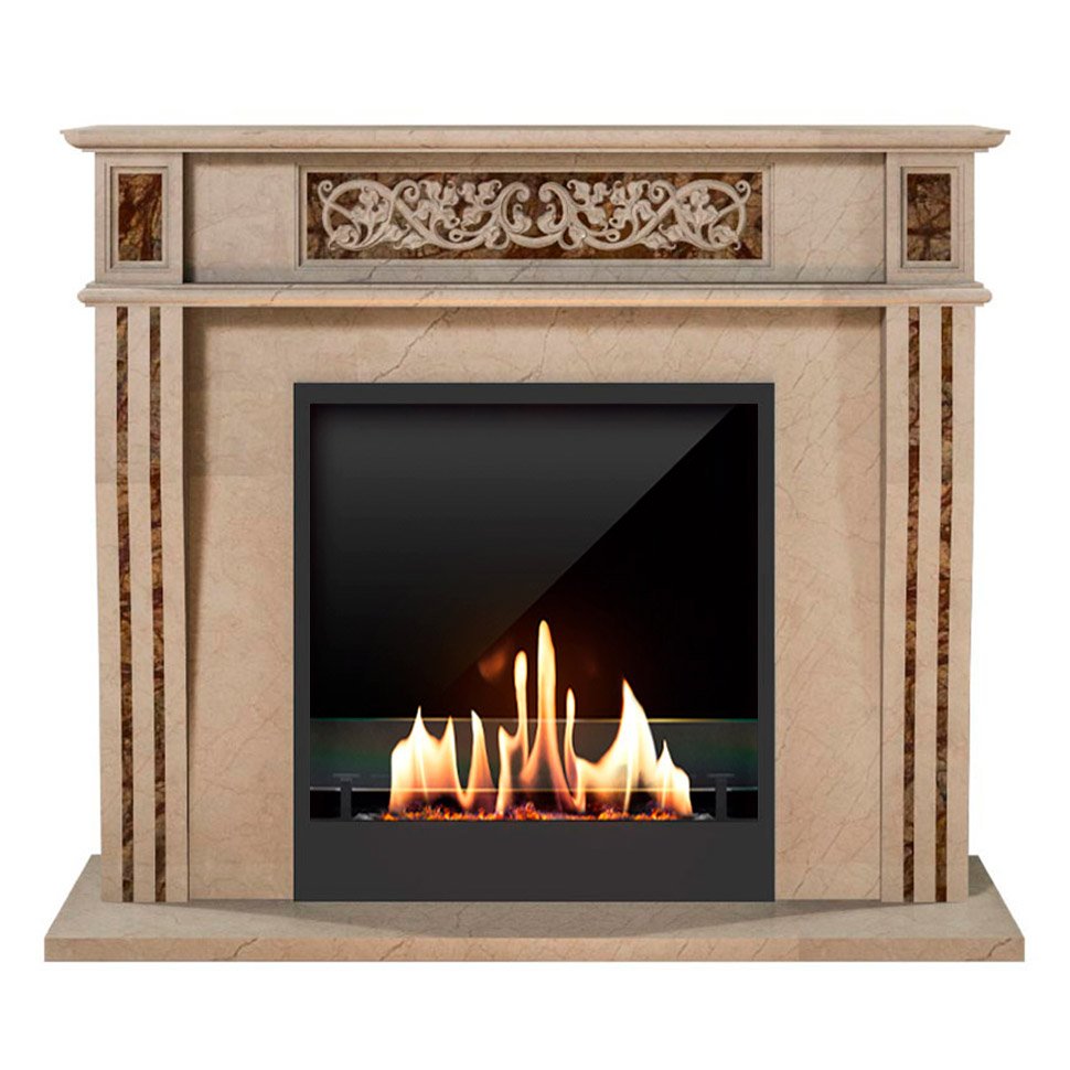 Биокамин в мраморном портале SteelHeat Capella 