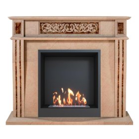 Биокамин в мраморном портале SteelHeat Capella M