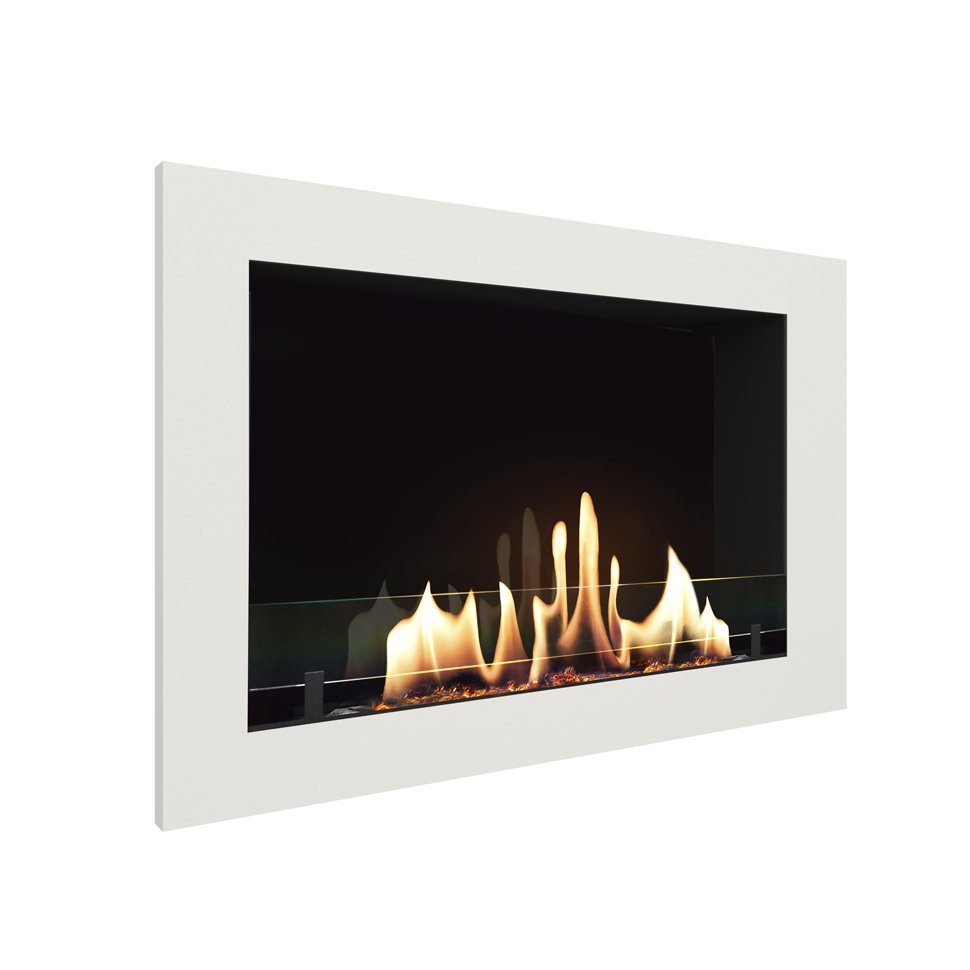 Биокамин встраиваемый SteelHeat ONE 800 с рамкой цвет белый 