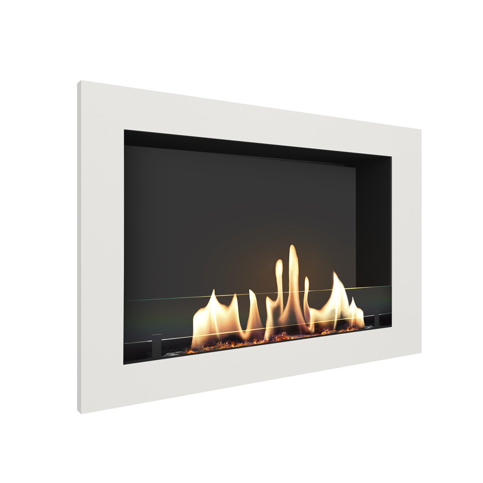 Биокамин встраиваемый SteelHeat ONE 800 с рамкой цвет белый 
