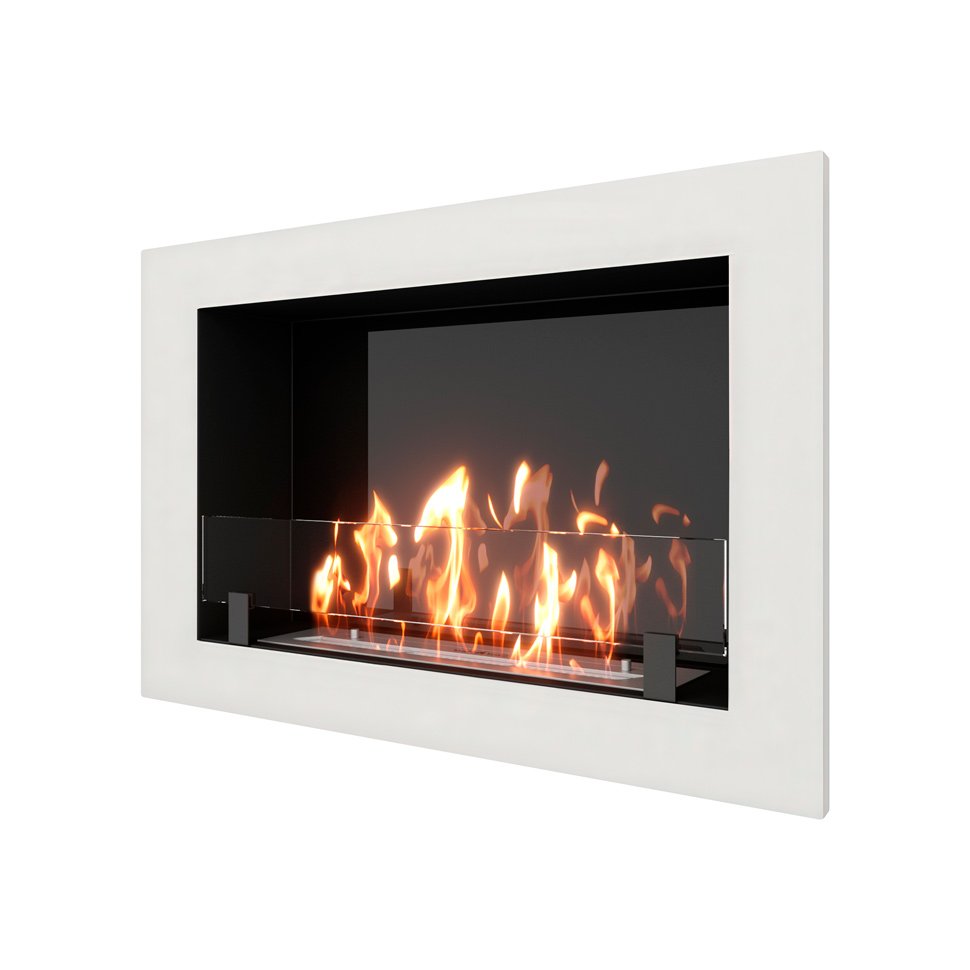 Биокамин встраиваемый SteelHeat ONE 800 с рамкой цвет белый 