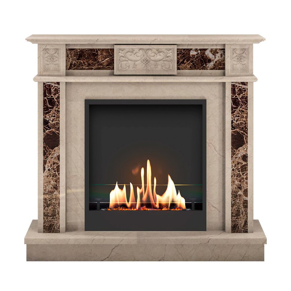 Биокамин в мраморном портале SteelHeat Vienna 