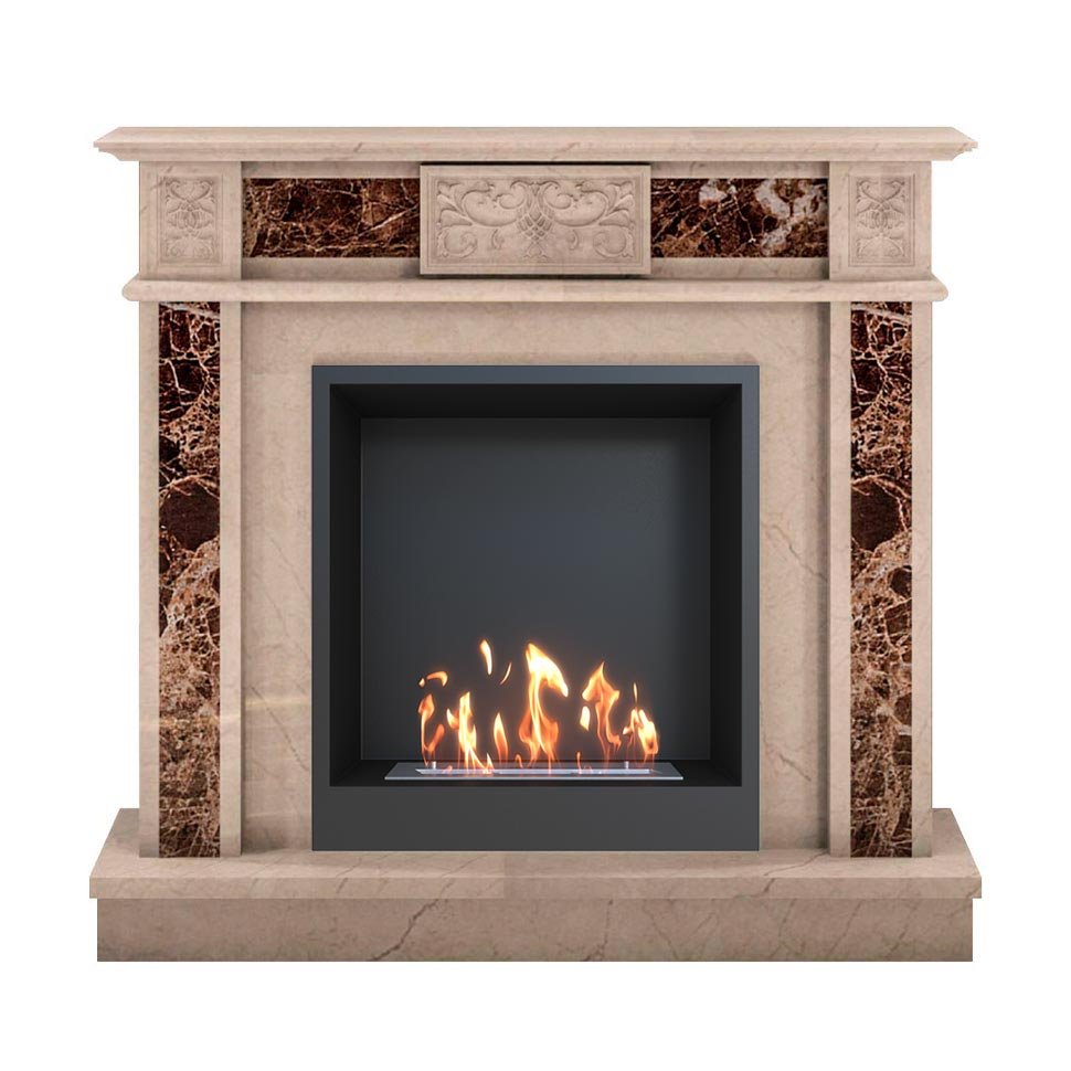 Биокамин в мраморном портале SteelHeat Vienna M 