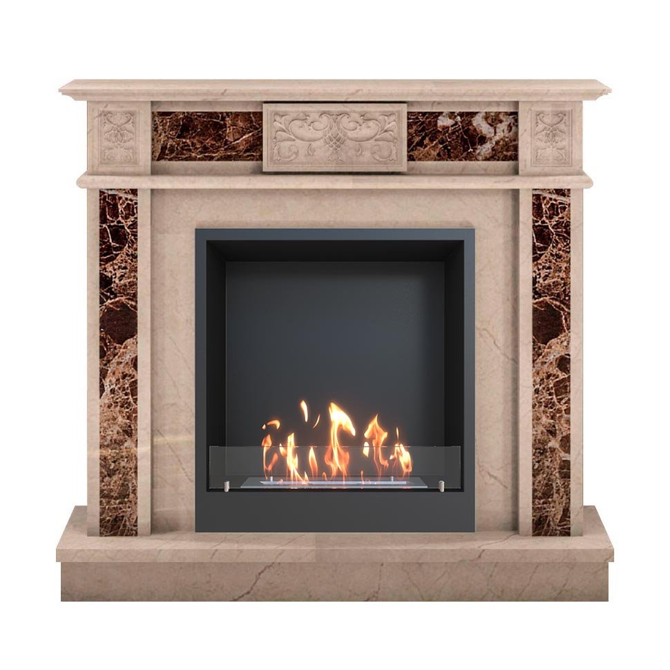 Биокамин в мраморном портале SteelHeat Vienna M 