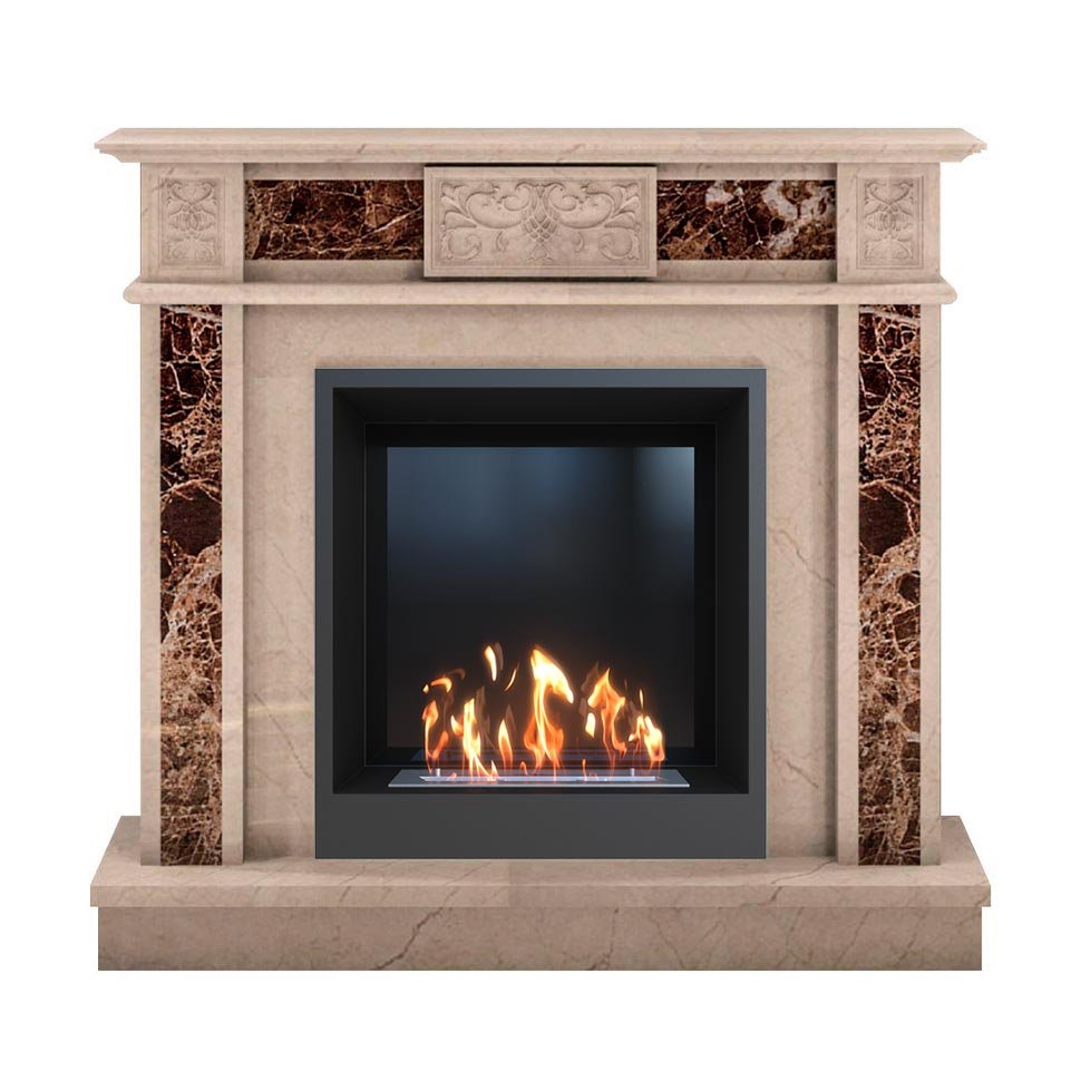 Биокамин в мраморном портале SteelHeat Vienna M 