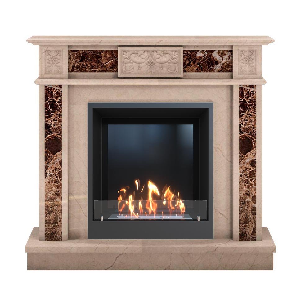 Биокамин в мраморном портале SteelHeat Vienna M 